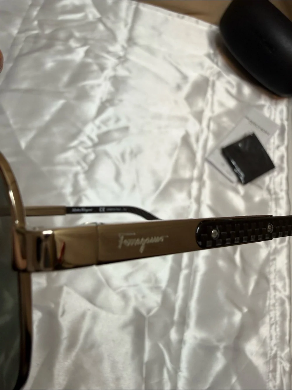 Salvatore Ferragamo SF137SP Polarized Aviator Sunglasses Gunmetal Italy
